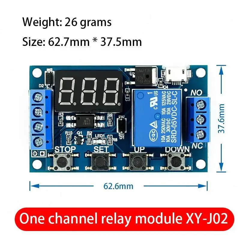 Saklar sirkuit pengatur waktu siklus penundaan XY-J02 modul Relay satu waktu pemutus daya