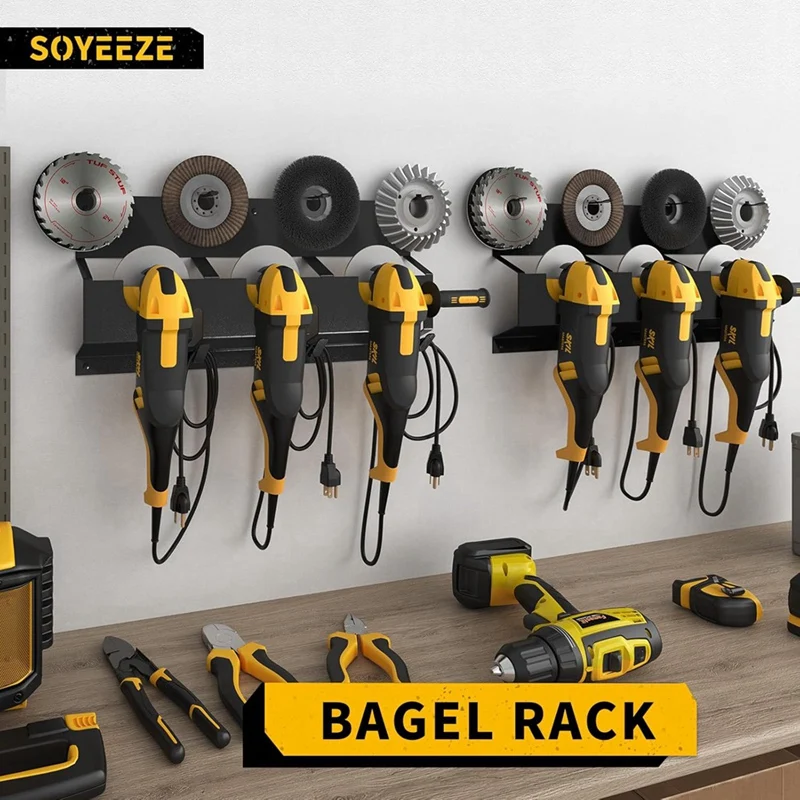 ABKP-Soporte para amoladora angular, soporte para herramientas de amoladora angular para estante de almacenamiento de herramientas Milwaukee/Dewalt, soporte de montaje en pared para cortadores