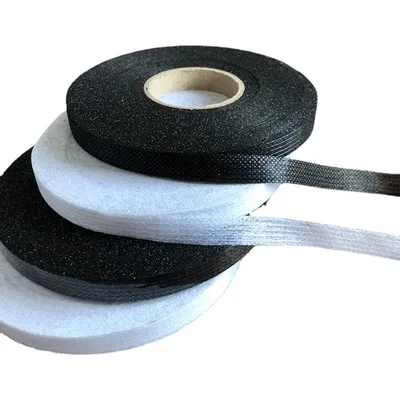 100m Black White Non-woven Interlinings Iron On Single-sided Adhesive Tape Fabric Garment Decor Ribbon Cloth