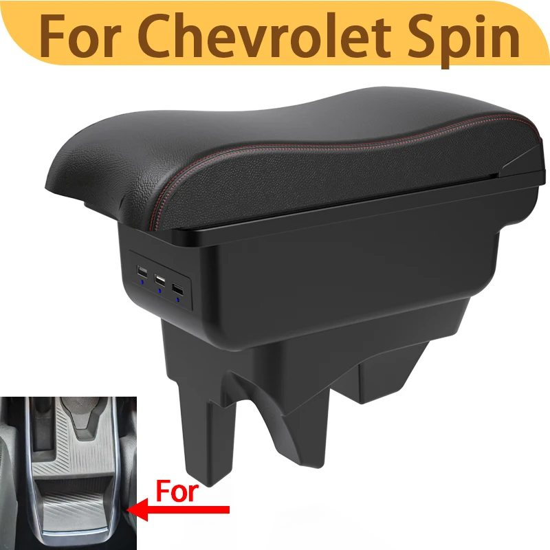 

For Chevrolet Spin 2025 car armrest upgrade, center console modification, double-layer storage, USB car accessory.