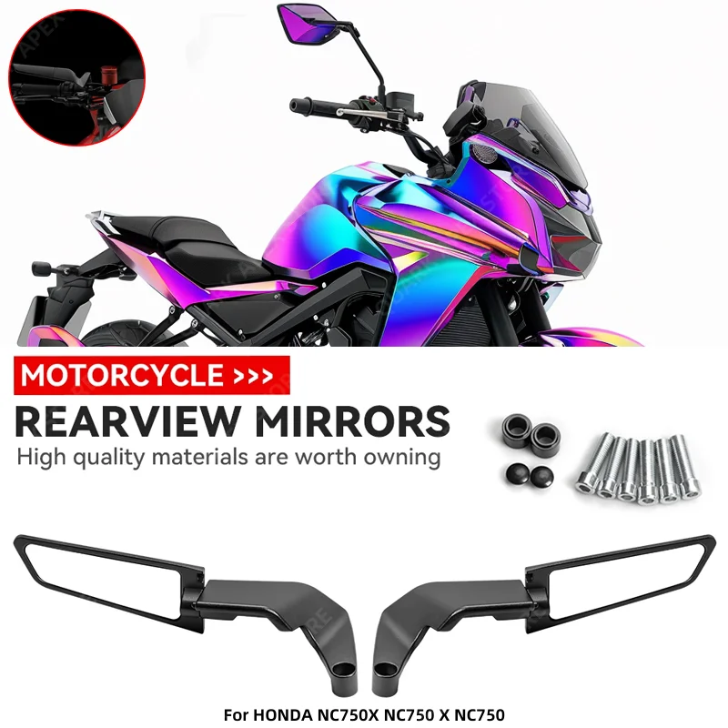 

Для HONDA NC750X NC750 X NC750 мотоциклетные зеркала Stealth Winglets комплект зеркал вращающиеся регулируемые