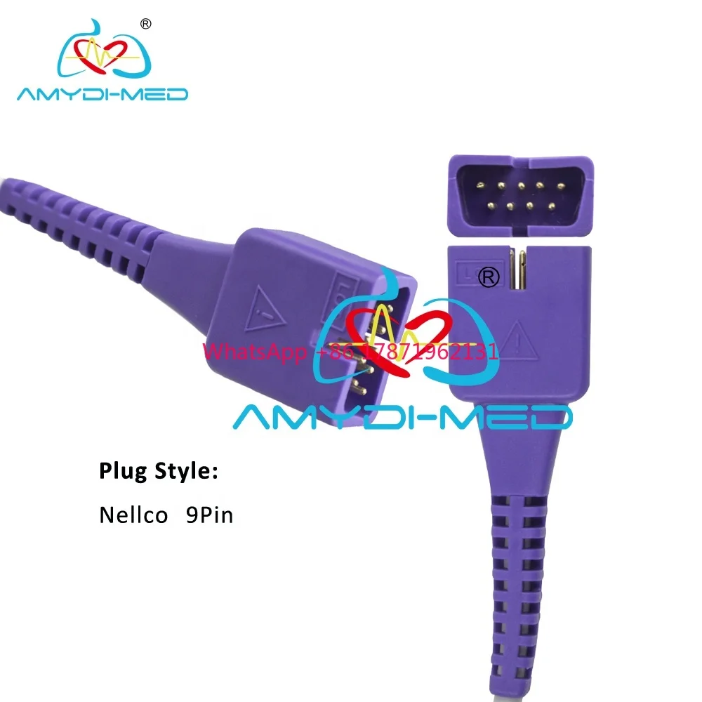 For Nellcor Max Oximeters Sensor Dura-y Finger Spo2 Sensor 9 Pin Reusable TPU Cables Adult Finger Clip Spo2 Sensor