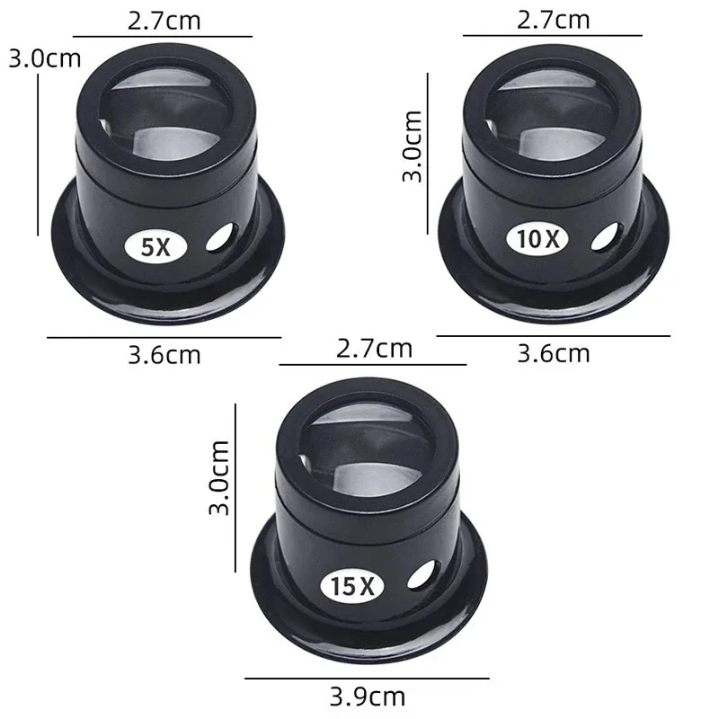4 قطعة/المجموعة ساعة المكبر أداة العين العدسة حلقة المكبر مكبرة مجوهرات من الزجاج أدوات مكبرة