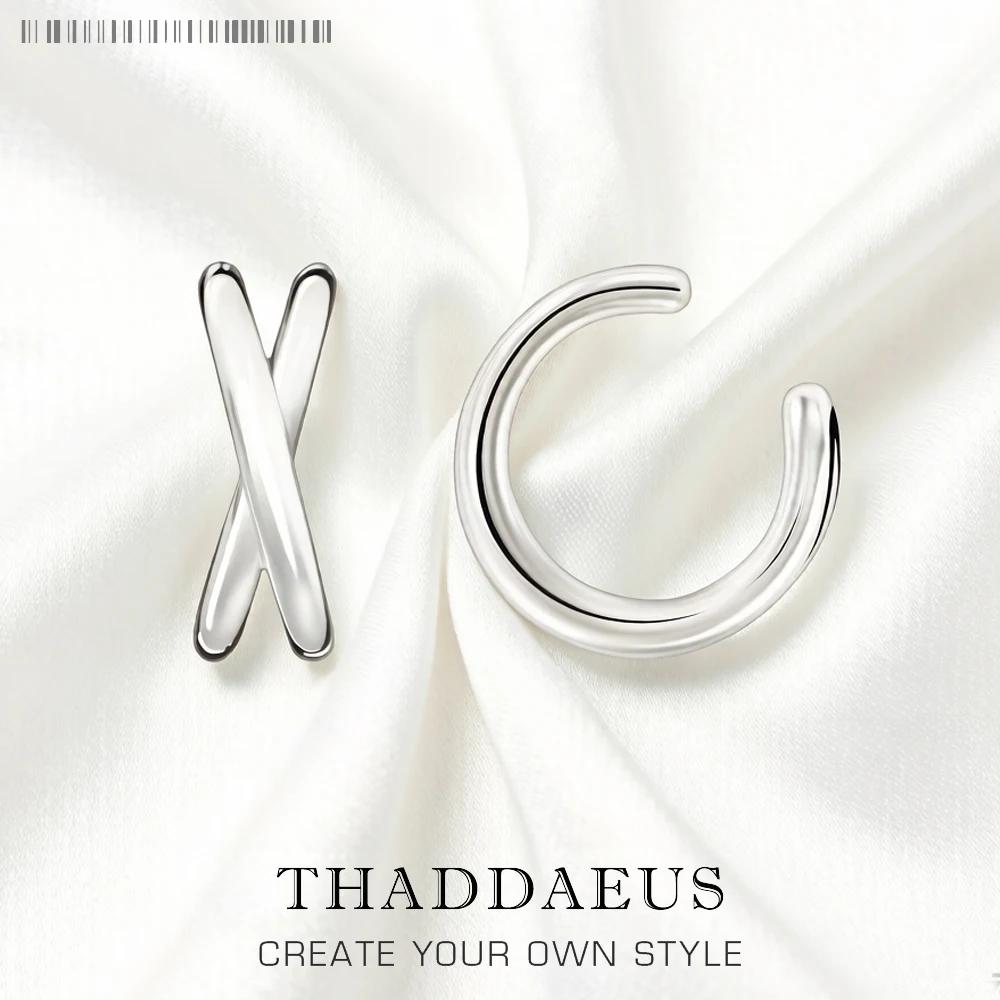 

Одинарная серьга-кафф в европейском стиле, ручной работы, изысканное ювелирное украшение, классический подарок для женщин, чистое серебро 925 пробы