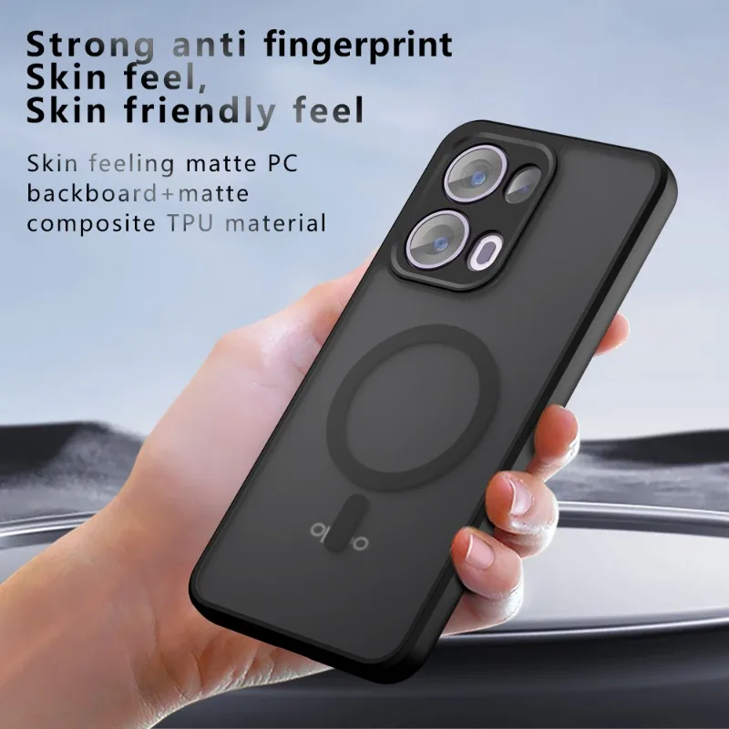 For Reno 13 Pro Matte Acrylic Case for Magsafe Magnetic Wireless Charging Hard Bumper for Reno13 12 Pro 12 FS Shockproof Cover