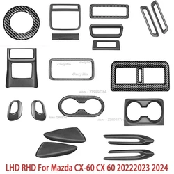 LHD RHD For Mazda CX60 CX 60 2022 2023 2024 Interior Accessories Carbon Fiber Air Condition Cover Trim Rearview mirror cover