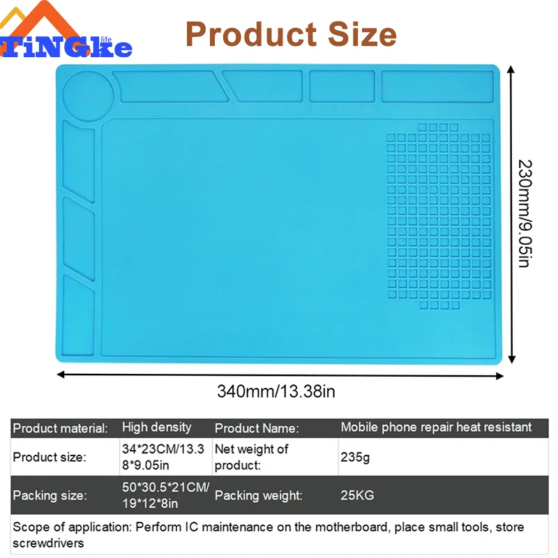 Welding Mat  Heat Insulation Working Pad Silicone Soldering Mat Soldering Work Station Pad For Phone Welding Repair Tool