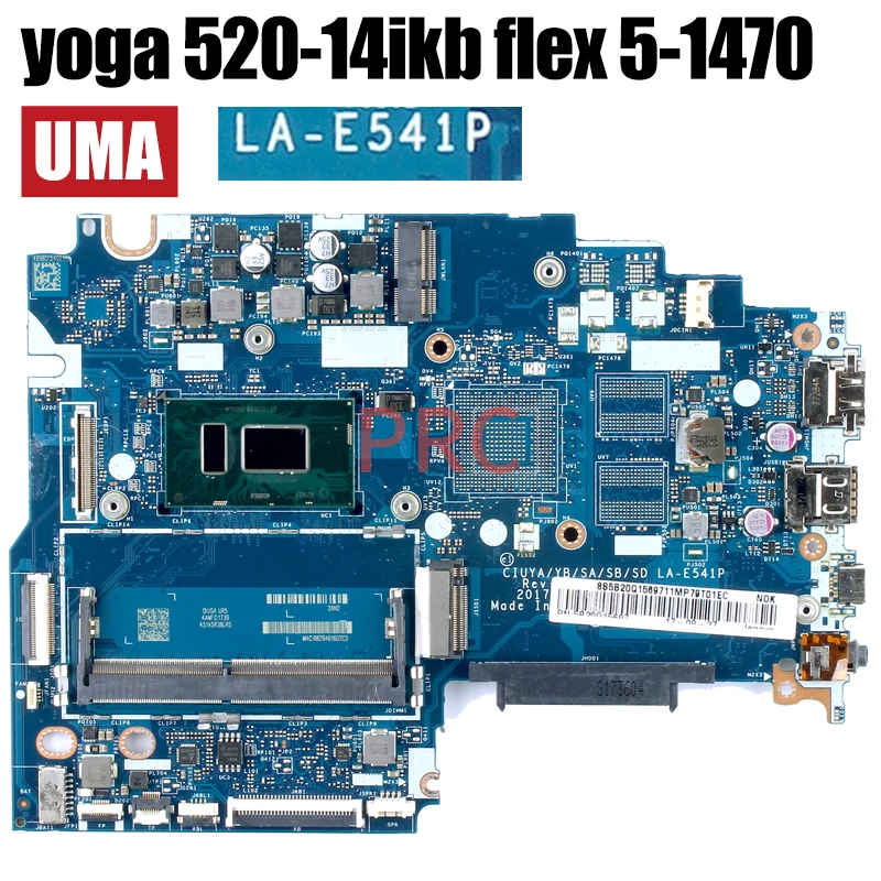 For LENOVO yoga 520-14ikb flex 5-1470 Laptop Motherboard LA-E541P 4415U i3 i5 i7 8th Gen 5B20Q15697 Notebook Mainboard