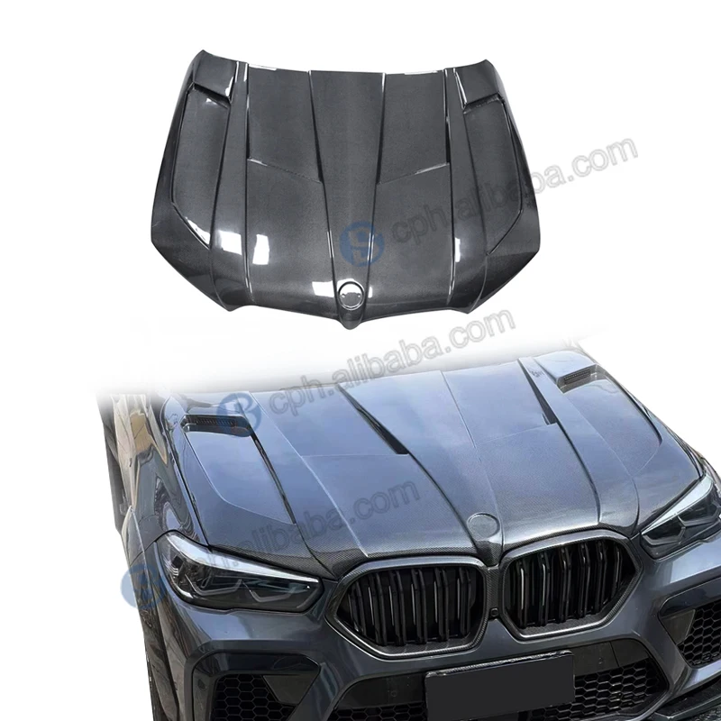 عالية الجودة LD نمط سيارة تجميل حقيقي ألياف الكربون محرك بونيه هود لسيارات BMW X5 X6 G05 G06 2019 + X5M X6M