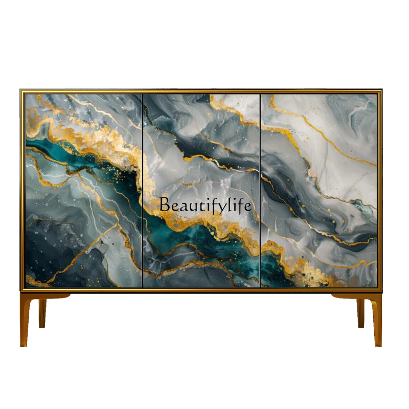 

Light luxury high-end dining side cabinet Solid wood living room wall decorative cabinet
