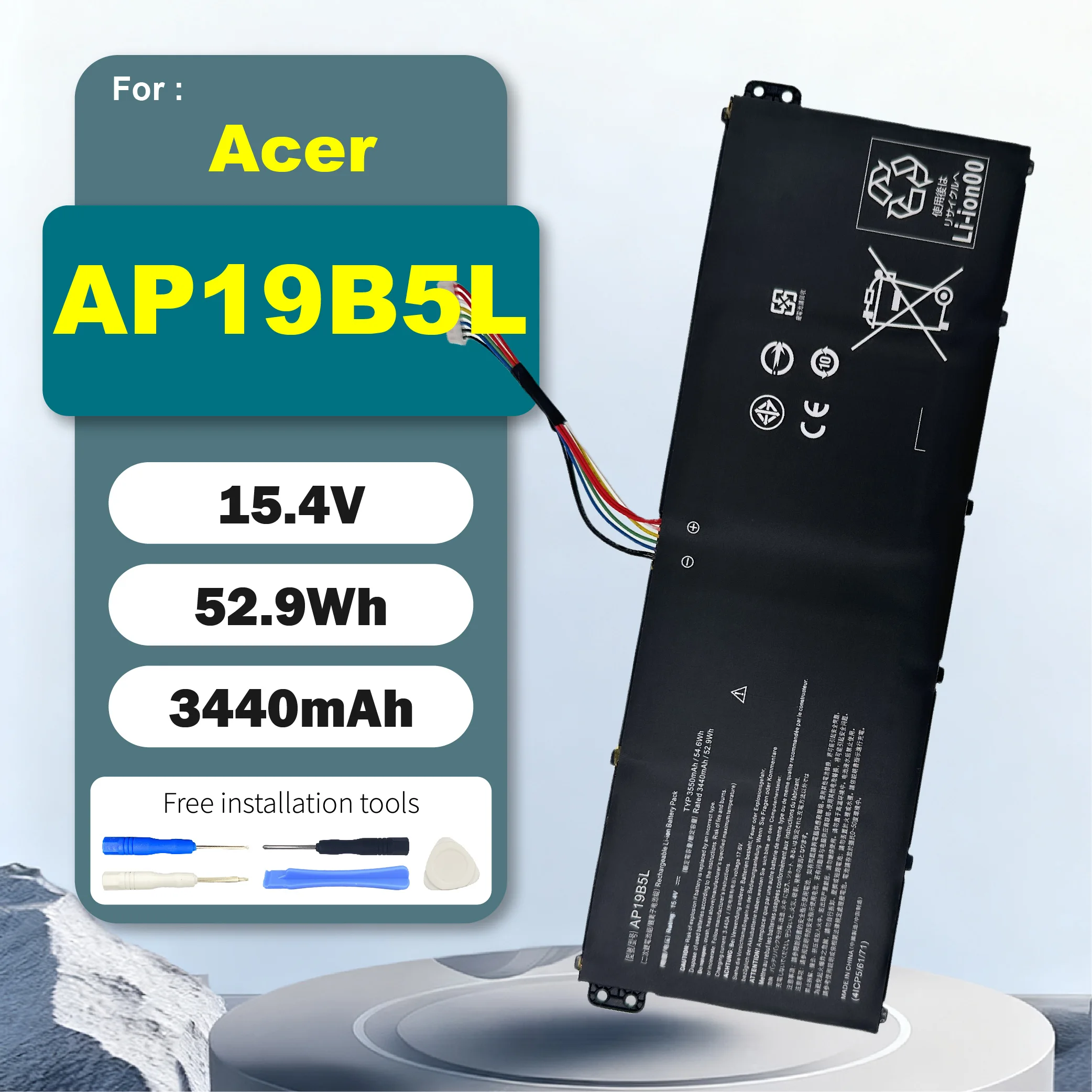 AP19B5L 15.4V Laptop Battery for Acer Aspire 5 A514-54 A515-55 A515-43 Swift 3 SF314-42 SP314-21N-R5FR Vero AV15-51 AV15-51-549K