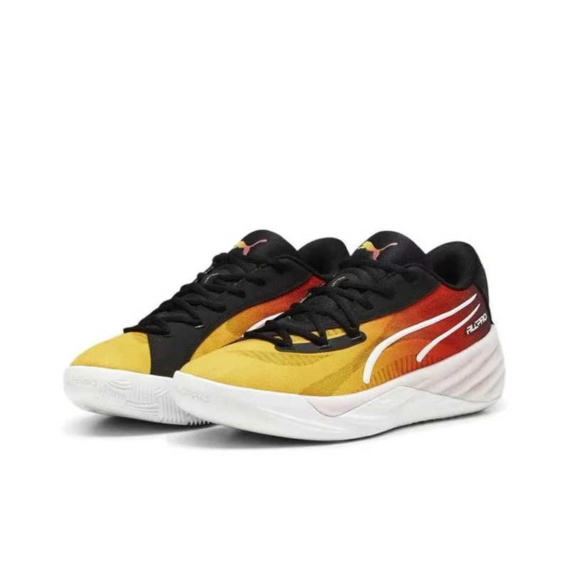 PUMA A11 Pro Nitro Showtime Men's Low Top Basketball Casual shoes in yellow, orange, and black 309890-01