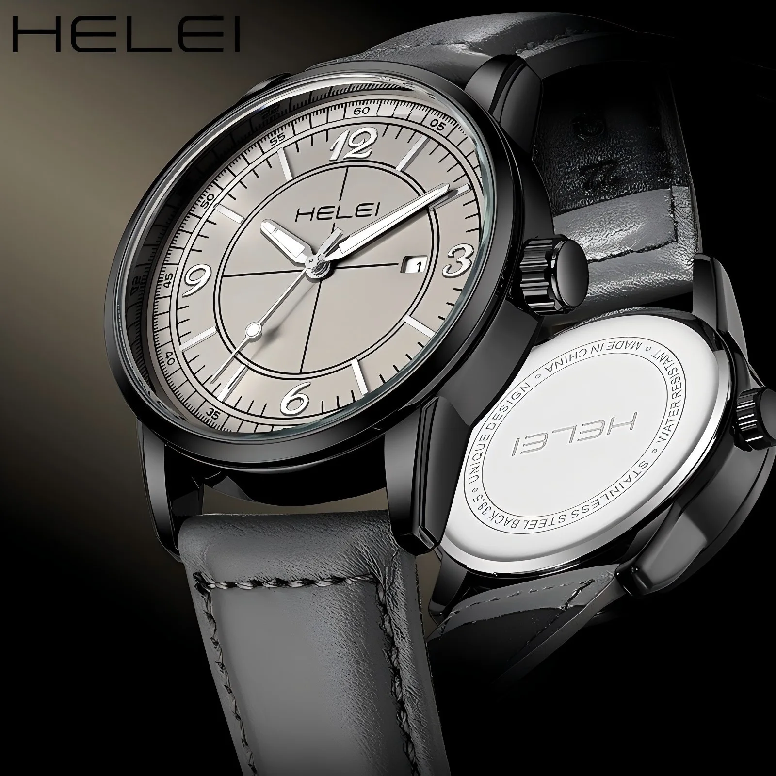 HELEI* Original Herrenuhr Klassisch Schlicht Exportmodell Wasserdichte Modische Quarzuhr für Männer