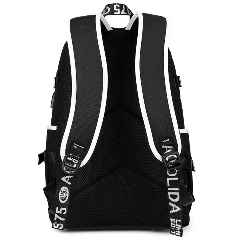 SCP Foundation Print Backpack Teenarges Students Schoolbag Men Women Causal Black USB Charging Port Laptop Travel Bags Mochila