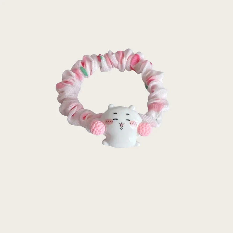 Chiikawa Small Intestine Hair Ring Printed Cartoon Chiikawa Hair Accessories Usaki Small Eight Girl Student Rubber Band