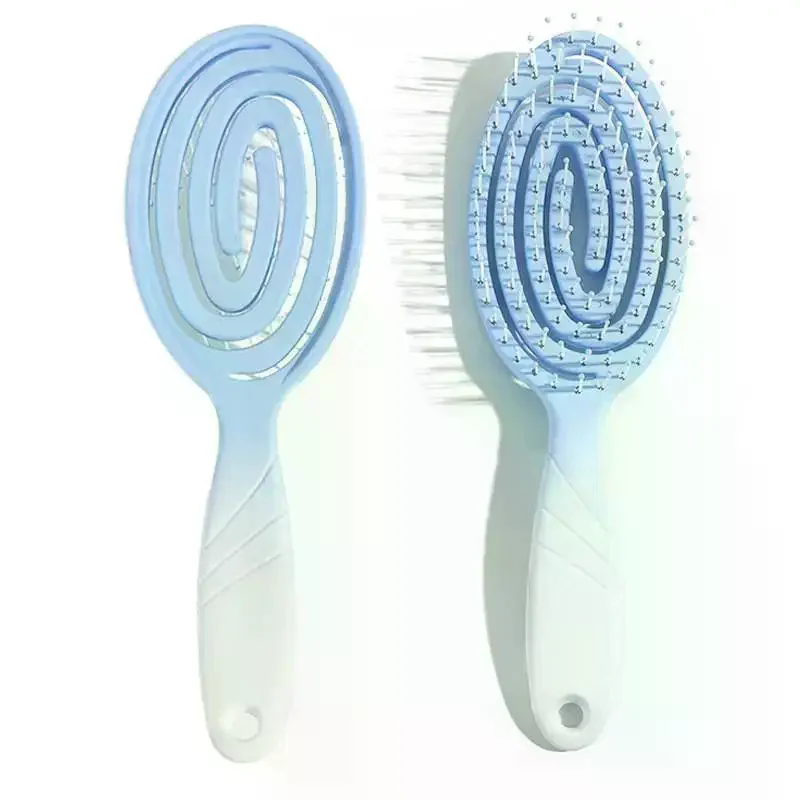 /JCS/Eco Friendly Spiral Detangling Hair Brush Soft Massage Bristles Non Slip Handle For Curly Hair Styling Daily Use