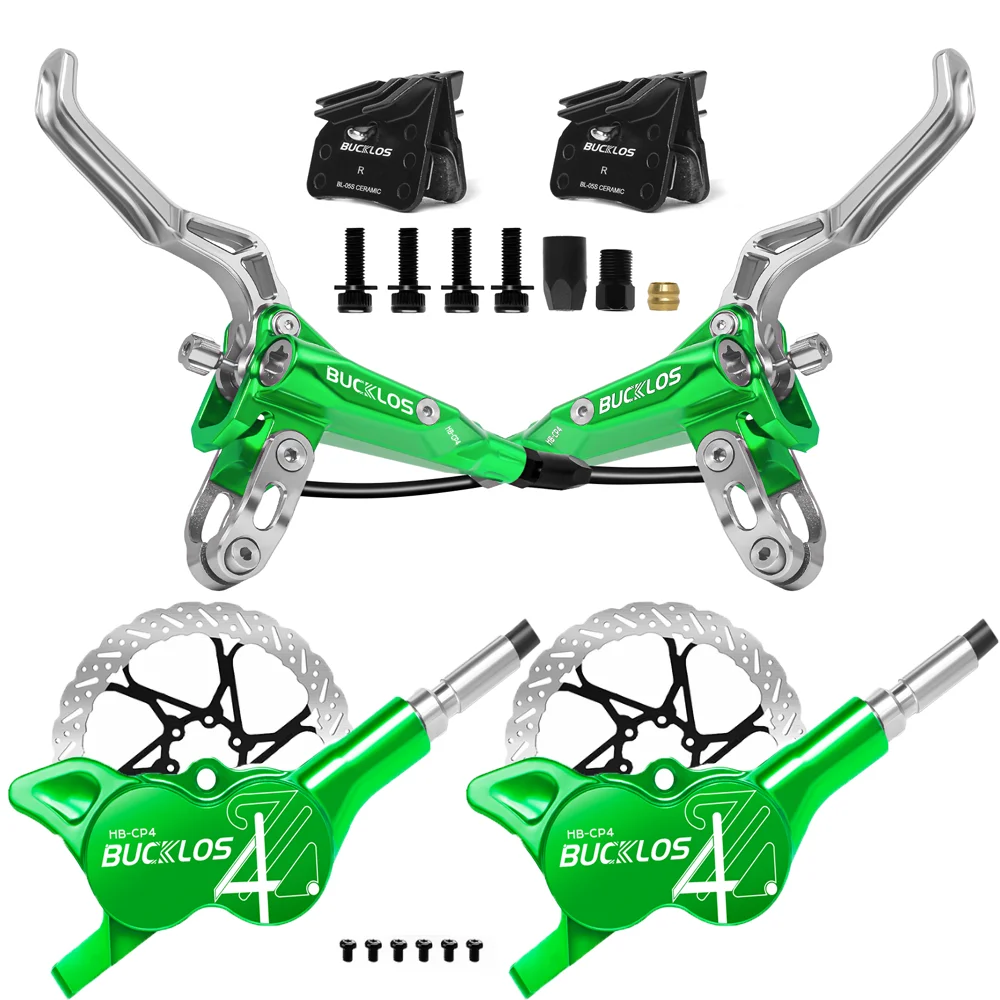 BUCKLOS 4-Kolben MTB Hydraulische Bremsen Fahrradbremse Vorder- und Hinterradbremse 850mm/1550mm Fahrrad-Scheibenbremse für MTB Fahrradzubehör – Detail 12