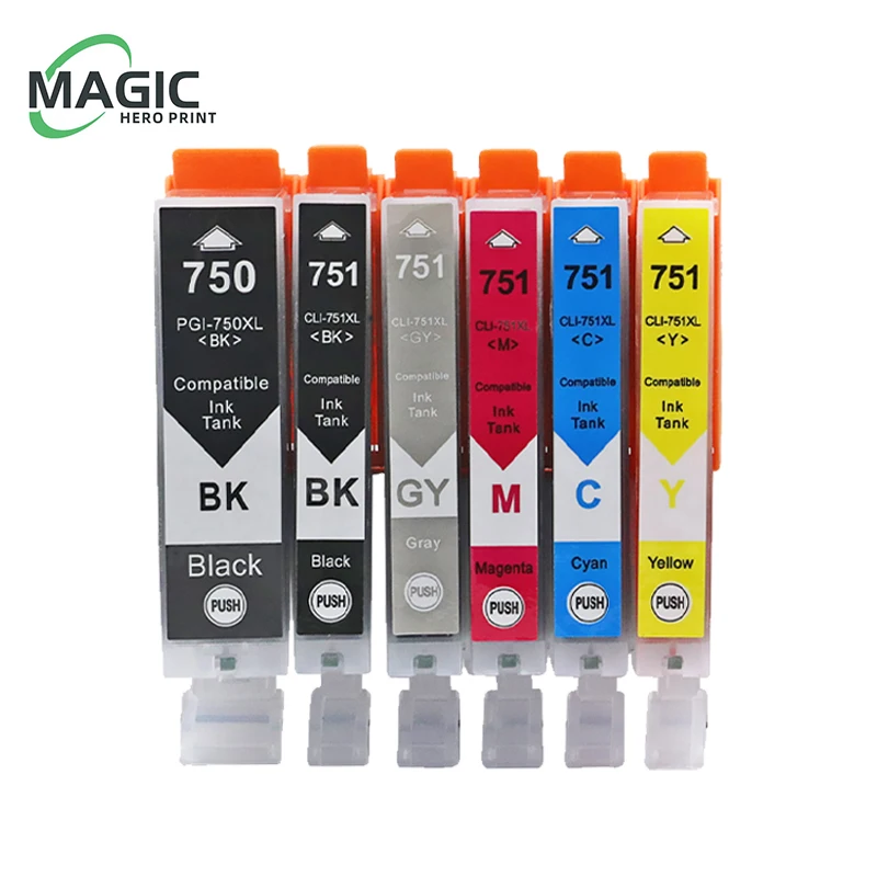 NEW PGI750 CLI751 Ink cartridge Compatible for Canon MG6370 MG7170 MG7570 IP8770 MG6770 MG6670 Printer