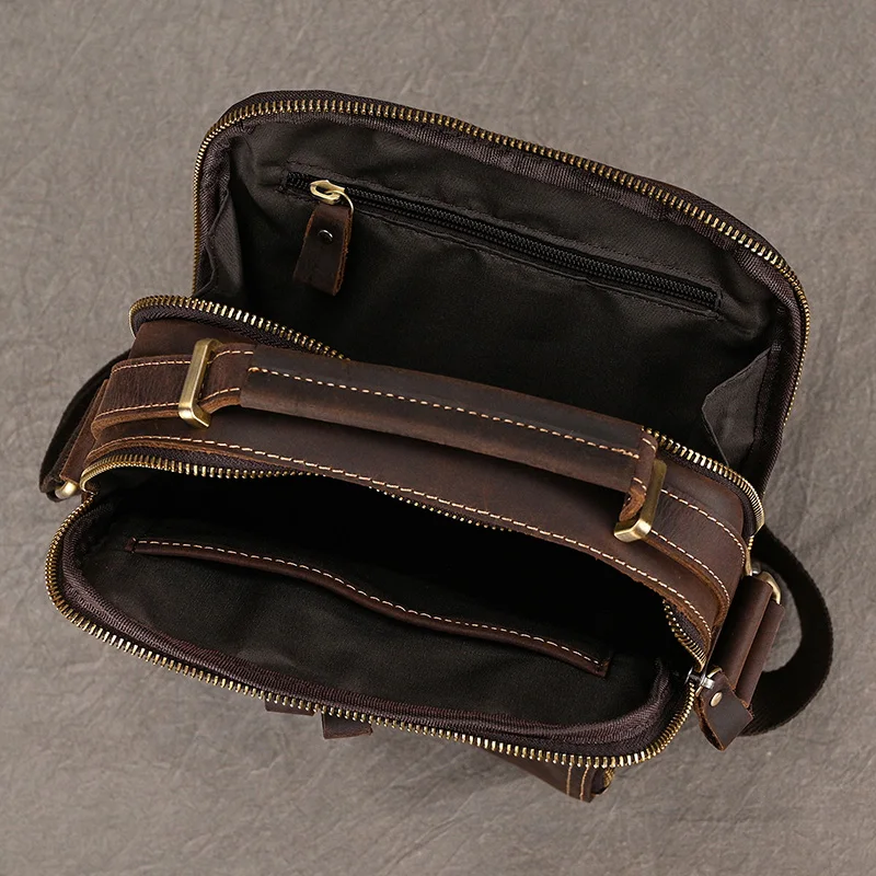 Newsibrds-Bolso de hombro de cuero genuino para hombre, bandolera de cuero de vaca Real, Estilo Vintage