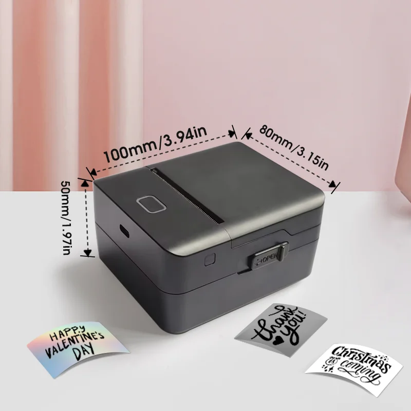 SINMARK Portable Thermal Printer With 3 Rolls Labels Self-adhesive Label Printer Mini Sticker Marker Pocket Pocket Photo Printer