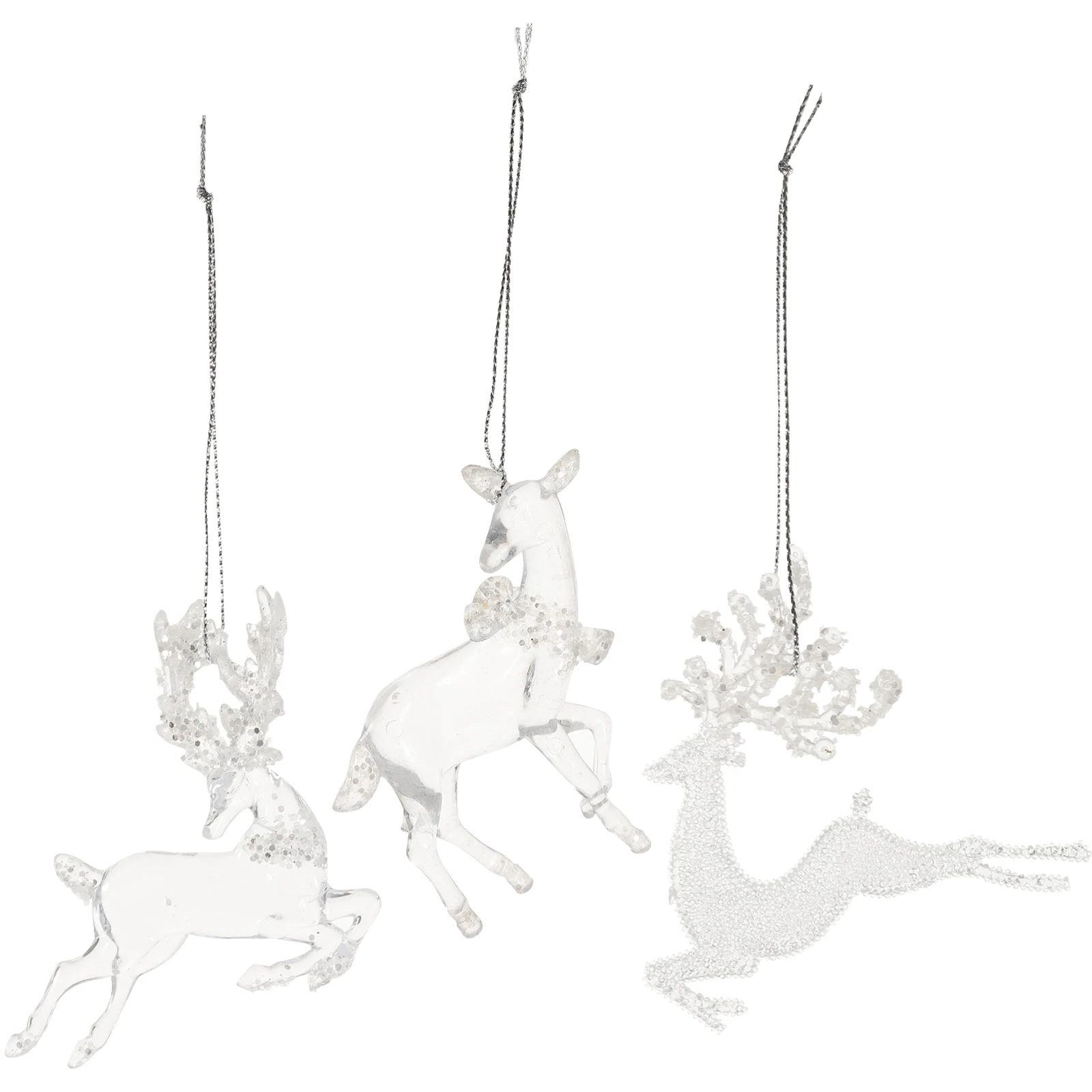 

3 Pcs Animal Christmas Ornaments Tree Label Decorations Acrylic Elk Pendant Deer