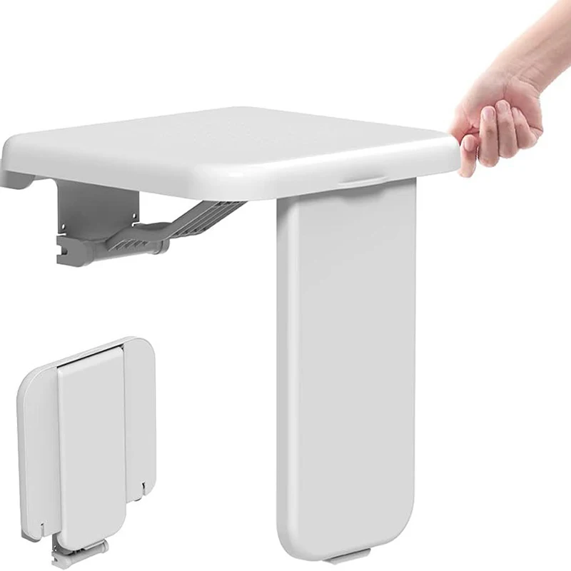 Wall Mounted Stool Bathroom Folding Stool Shower Seat Elderly Bath Chair Invisible Porch Shoes Stool Home Care Bath Goods