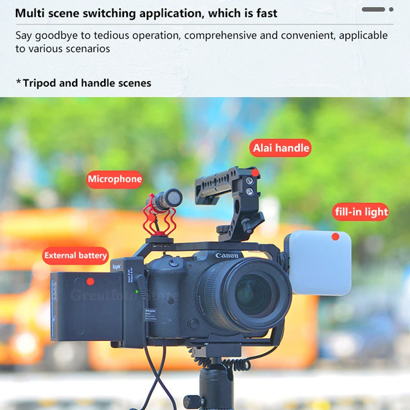 Sunlycnc Camera Cage for Canon EOS R5 R5C R6 II R6 Mark II Portable Quick Release DSLR Photography Accessories VS SmallRig 4159