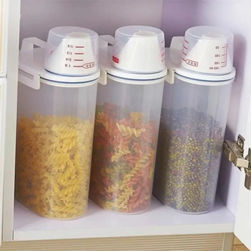 Plastic Cereal Dispenser Storage Box Kitchen Food Grain Rice Container Nice Rice Storage Box Flour Grain Storage Can