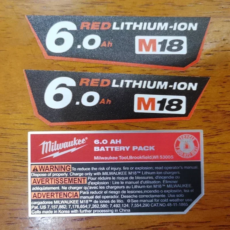 Stickers for Battery Pack M18 Redlithium-ion High Output 5.0 Xc8.0 Xc6.0 Xc5.0 Xc 4.0Hd9.0 Hd12.0 Cp3.0