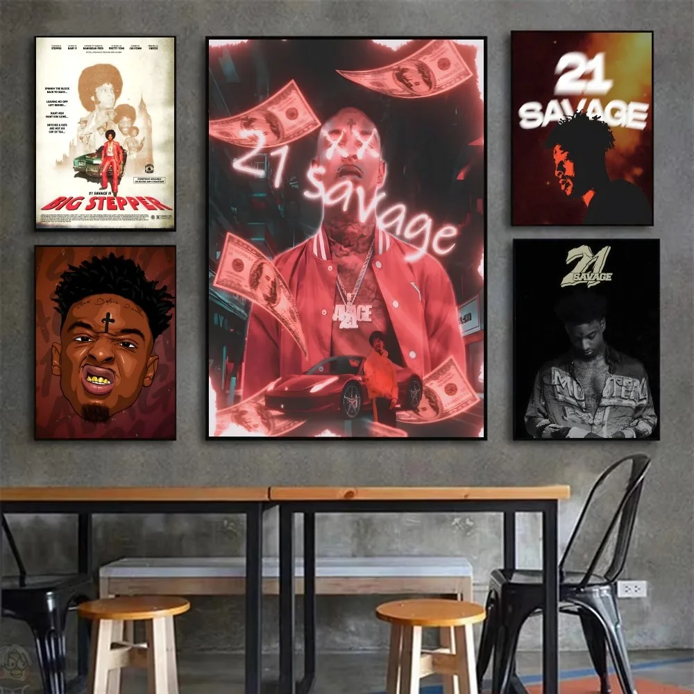 

Плакат Rapper Dream 21 S-Savage, необычная Наклейка на стену для гостиной, бара, винтажная декоративная картина, для средней спальни