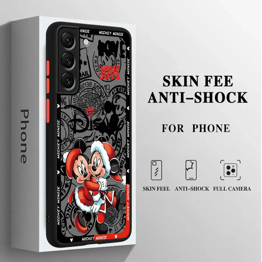 Disney Mickey Minnie Phone Case for Samsung Galaxy A11 A42 A71 A04s A04e A03s A02s A50 A30 A70 A10 A20 Black Soft Edge Cover