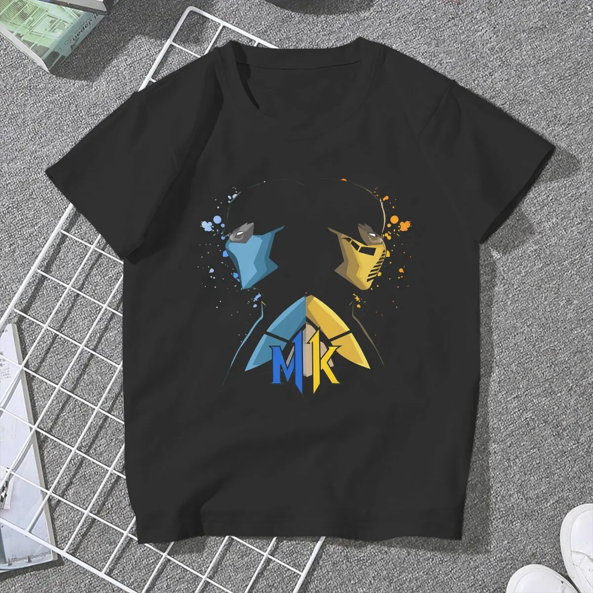 Blue And Yellow Cute Girls Women T-Shirt Mortal Kombat MK Midway Game Blusas Harajuku Casual Short Sleeve Vintage Tops