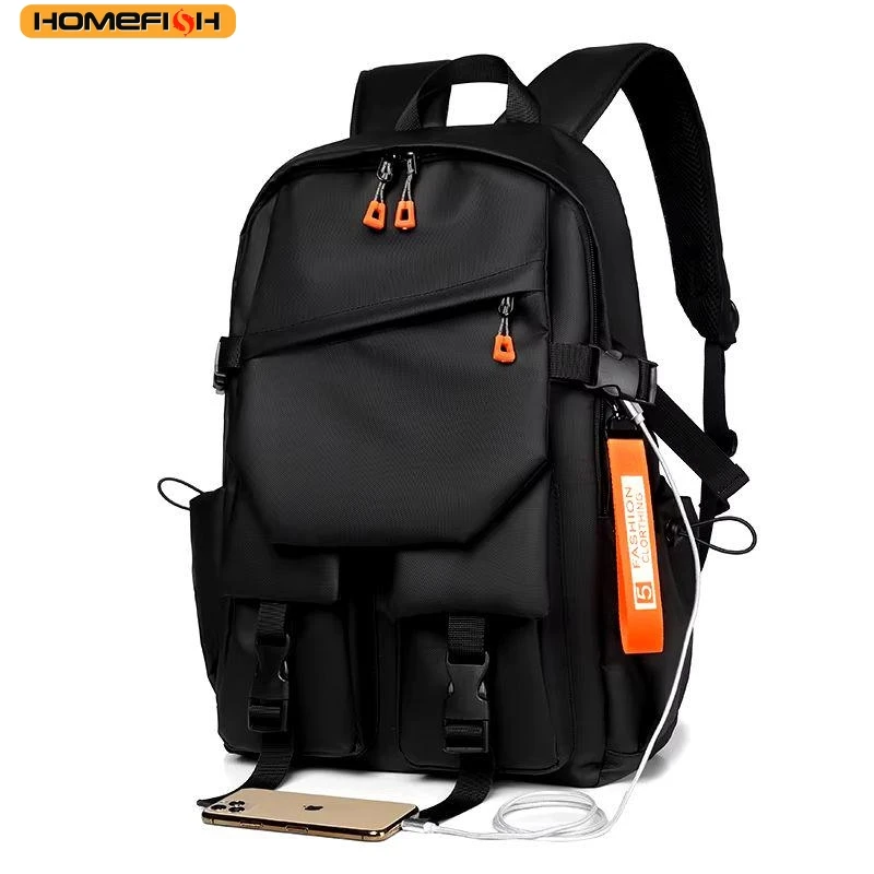 HOMEFISH Men's Large Waterproof Backpack, Light Luxury Design, Ideal for Travel & School