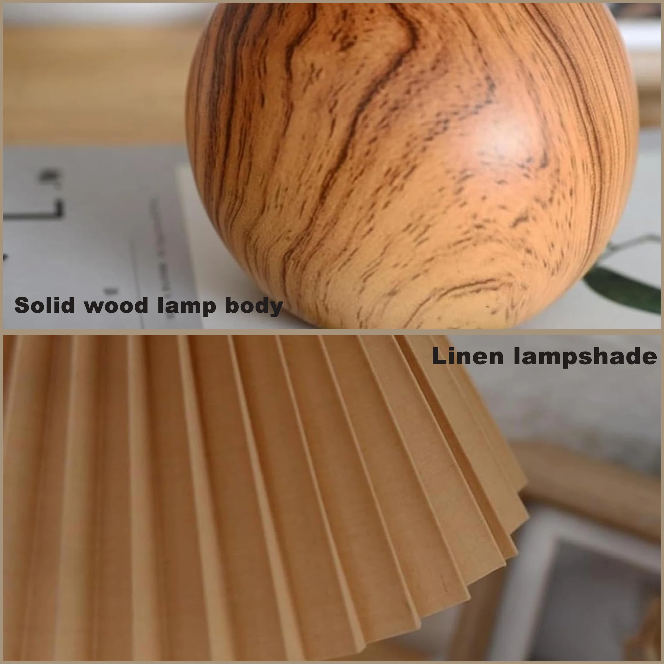 โคมไฟตั้งโต๊ะ LED Nordic จีบผ้า EU ปลั๊กสําหรับห้องนั่งเล่นห้องนอนตกแต่งบรรยากาศไม่รวมหลอดไฟ