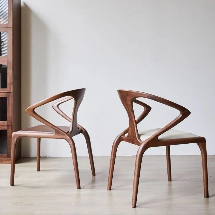 Simple, Nordic, solid wood, dining chair, retro, creative, backrest, home, study, modern