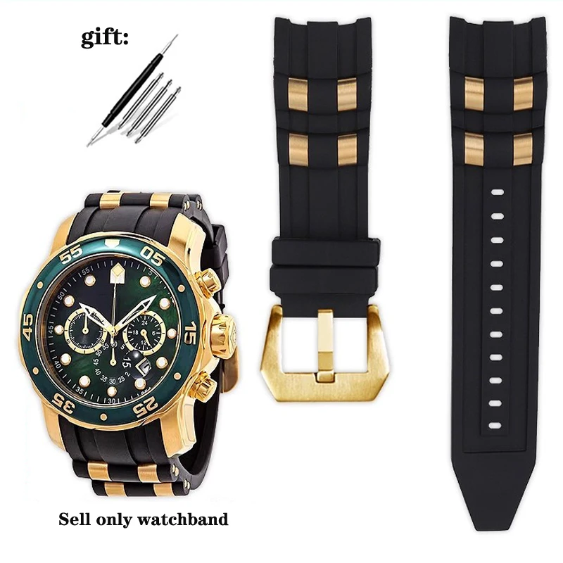 Correas de reloj de goma compatibles con Invicta Pro Diver Metal particle 6983 correa de reloj pulsera deportiva de silicona para hombres y mujeres 26mm
