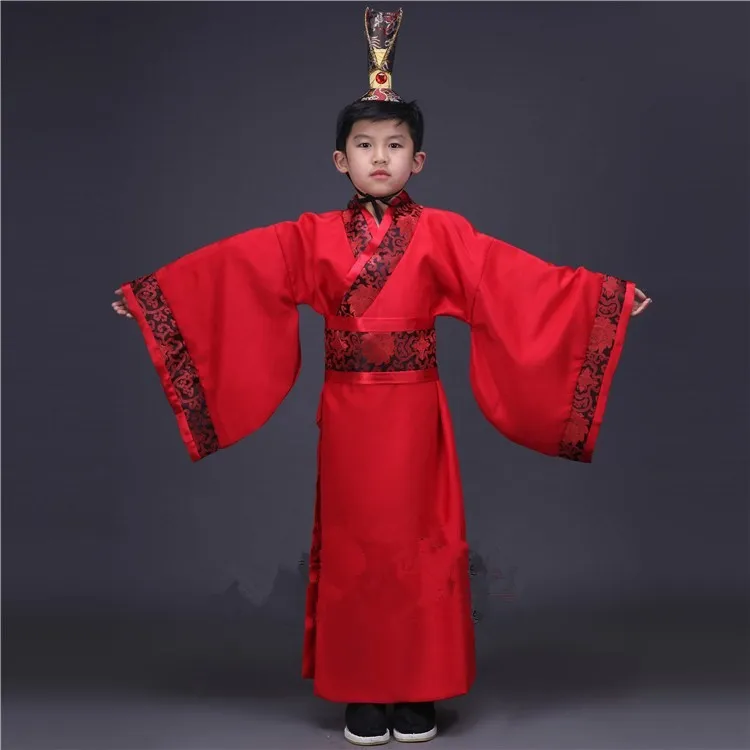 Chinese Retro Hanfu Children's Ancient Hanfu boys' Cao Cao Liu Bei Guan Yu Zhang Fei Zhuge Liang performance Costumes cosplay