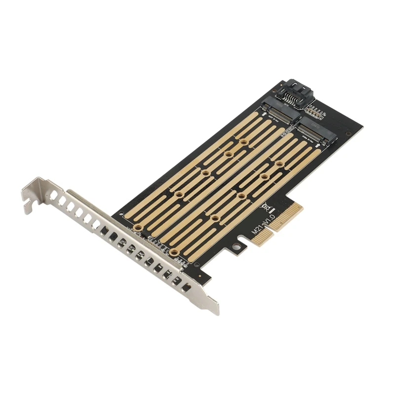 M.2 Nvme & SATA NGFF Adapter SSD To Pcie Riser Card Key M+B With SATA Cable PCI 3.0 To M2 Expansion Dual Disk