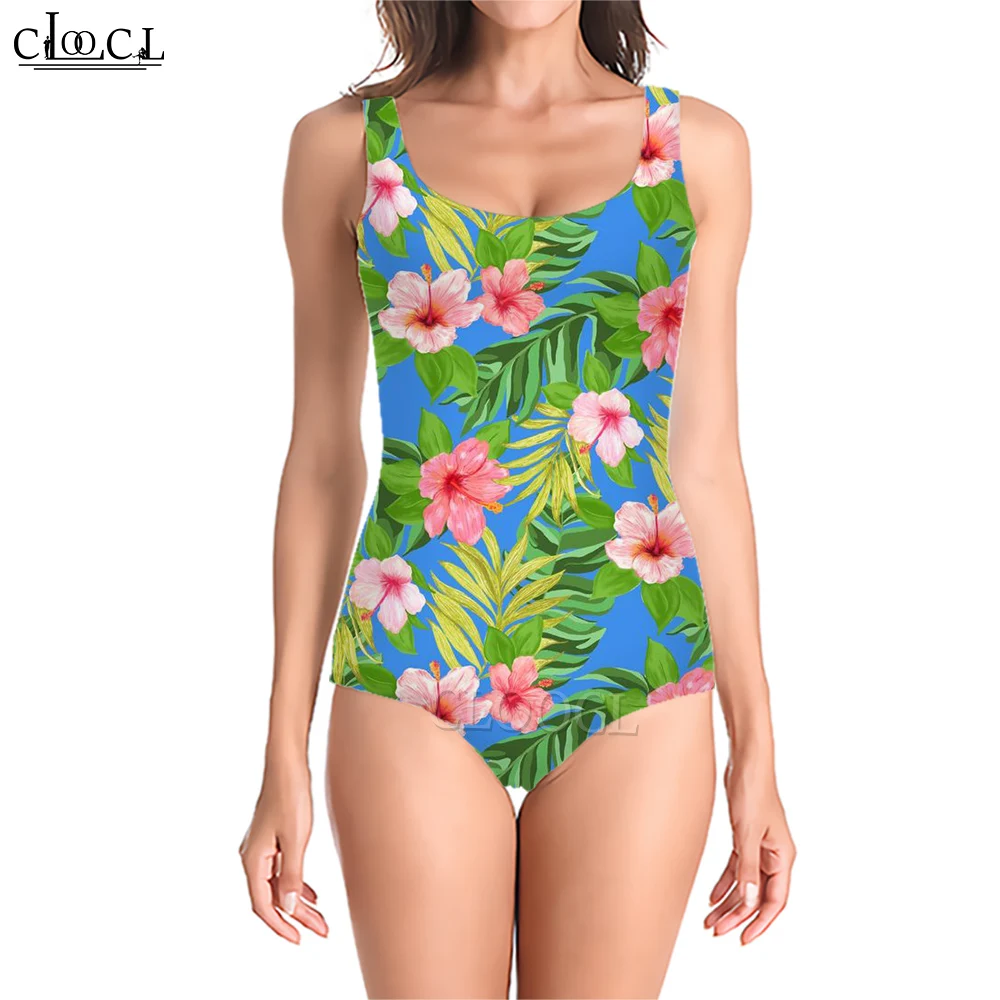 CLOOCL Hawaiian Swimsuit Beautiful Hibiscus 3D Printed Suit for Women Beach Pool Swimming Swimsuit In Summer Fashion Swimwear