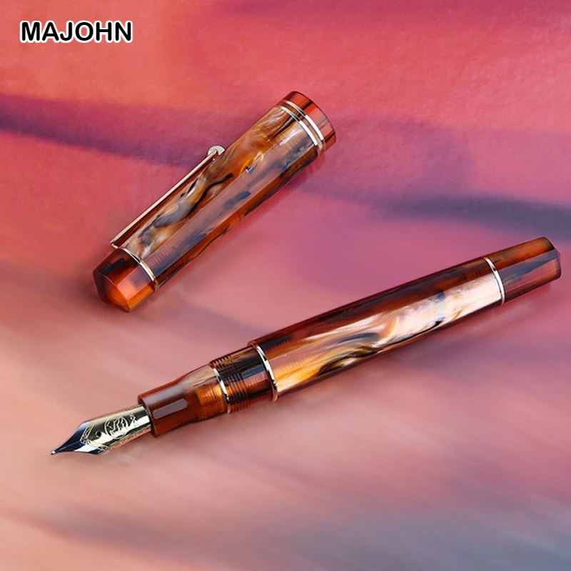 

MAJOHN M800 Fountain Pen Dual Color German BOCK Gold Plated Tip for Calligraphy Practice Writing Stationery School Supplies