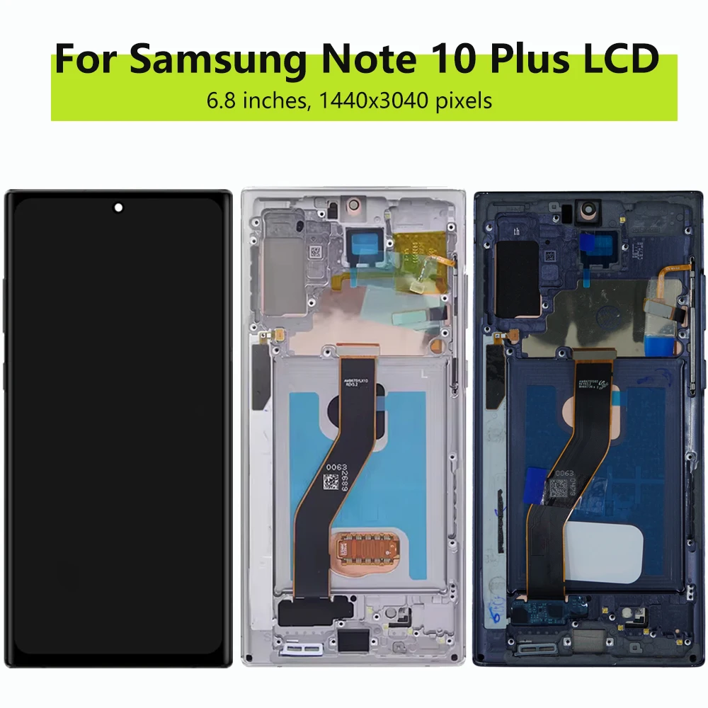 Super AMOLED Note10 plus LCD Screen For Samsung Note10+ N975F N975U N9750 N975N LCD  Replacement Display Touch Screen Digitizer