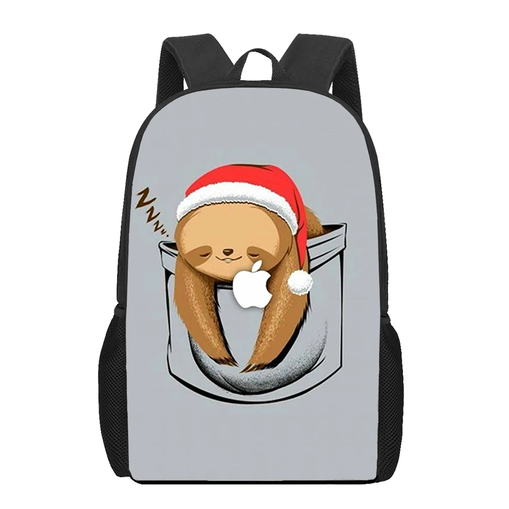 Cute Cartoon Sloth Pattern Backpack Wild Animals School Bag for Teenage Kids Boys Girls Lightweight Backpack Travel Bag 16 Inch