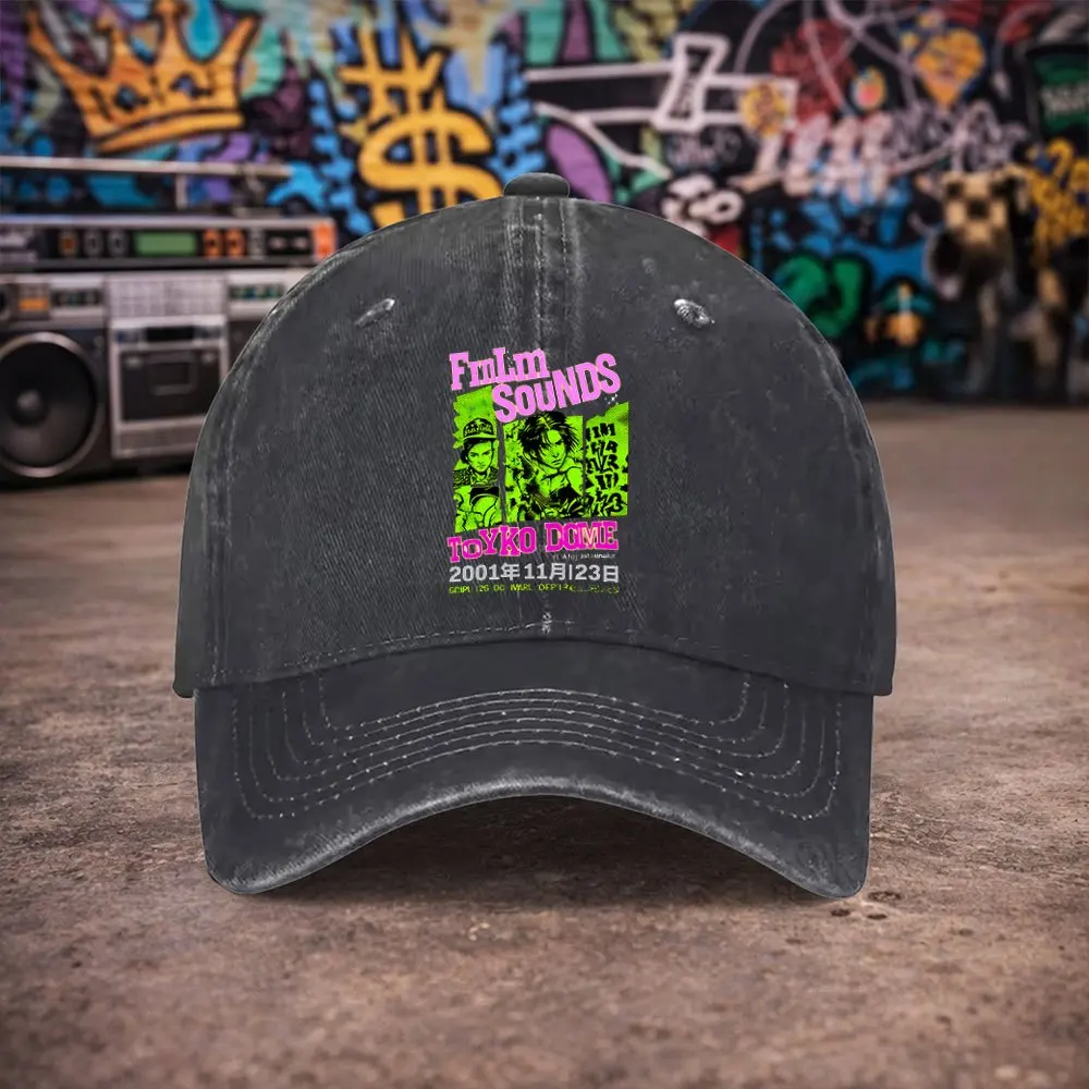 1pc Unisex Anime Printed Trendy Vintage Washed Baseball Cap - Men'S Fashion Hat - Versatile Duckbill Cap - Fun Print - Unique Bi