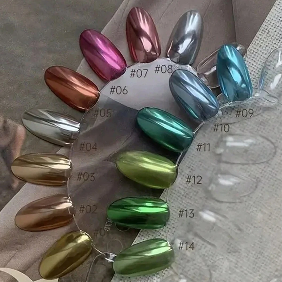 1pc Premium Magic Mirror Powder Metallic Mirror Effect Brown Retro Series Shiny Decoration Titanium Ruffle Nail Art Creation