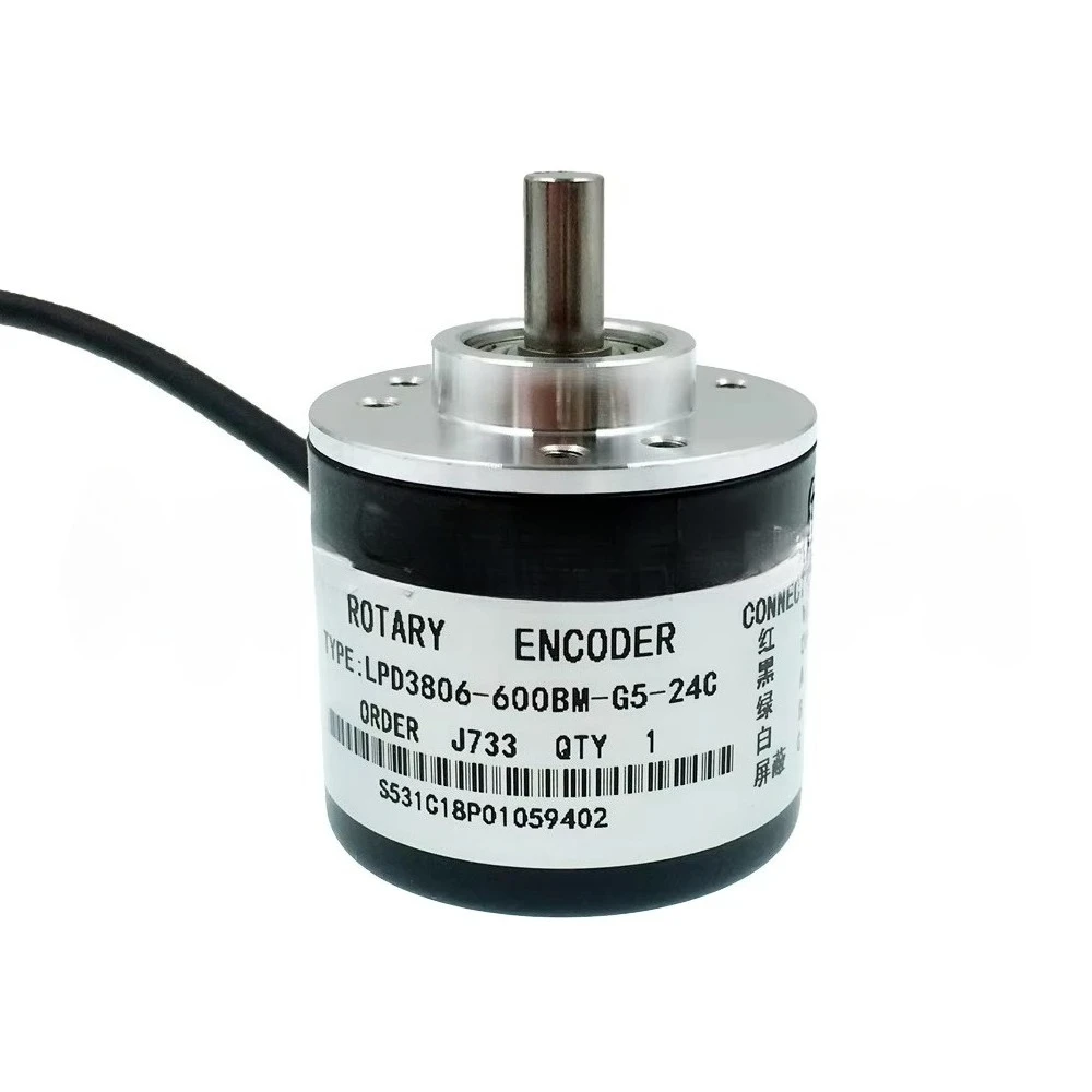 LPD3806-600BM-G5-24C 600 Pulse Solid Shaft AB Phase Incremental Photoelectric Rotary Encoder, Instrumentation Accessories
