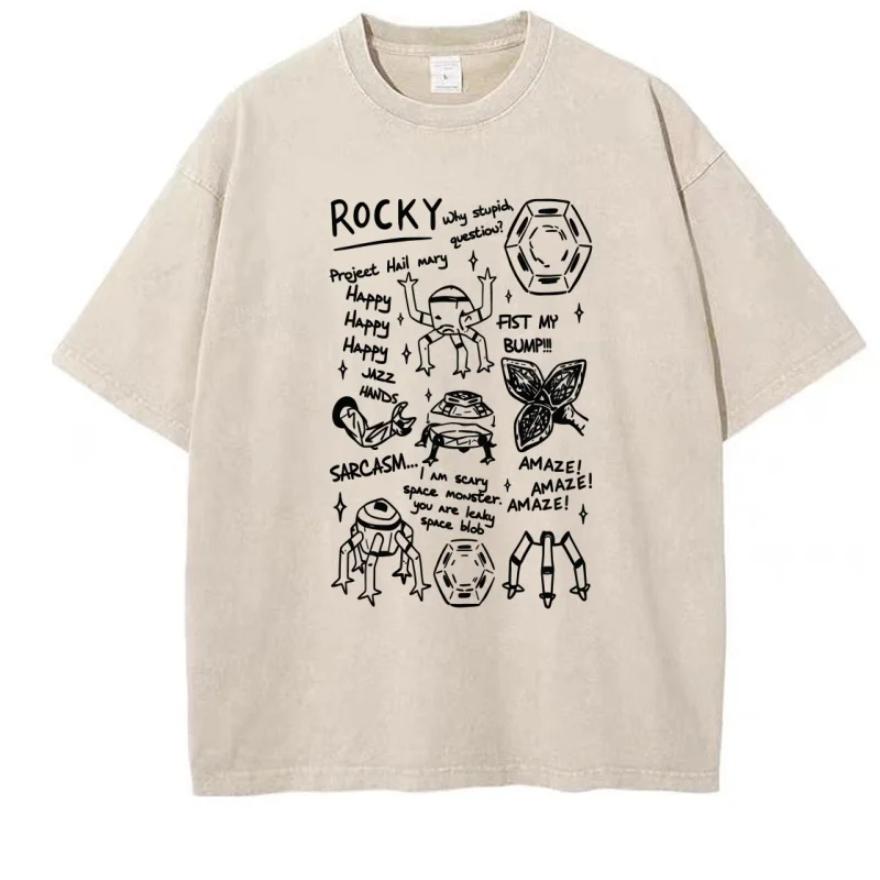 AMAZE Space Monster T-Shirt Men Women Project Hail Mary Rocky T Shirt Funny Sarcasm Humor T-Shirts Casual Round Neck view 2
