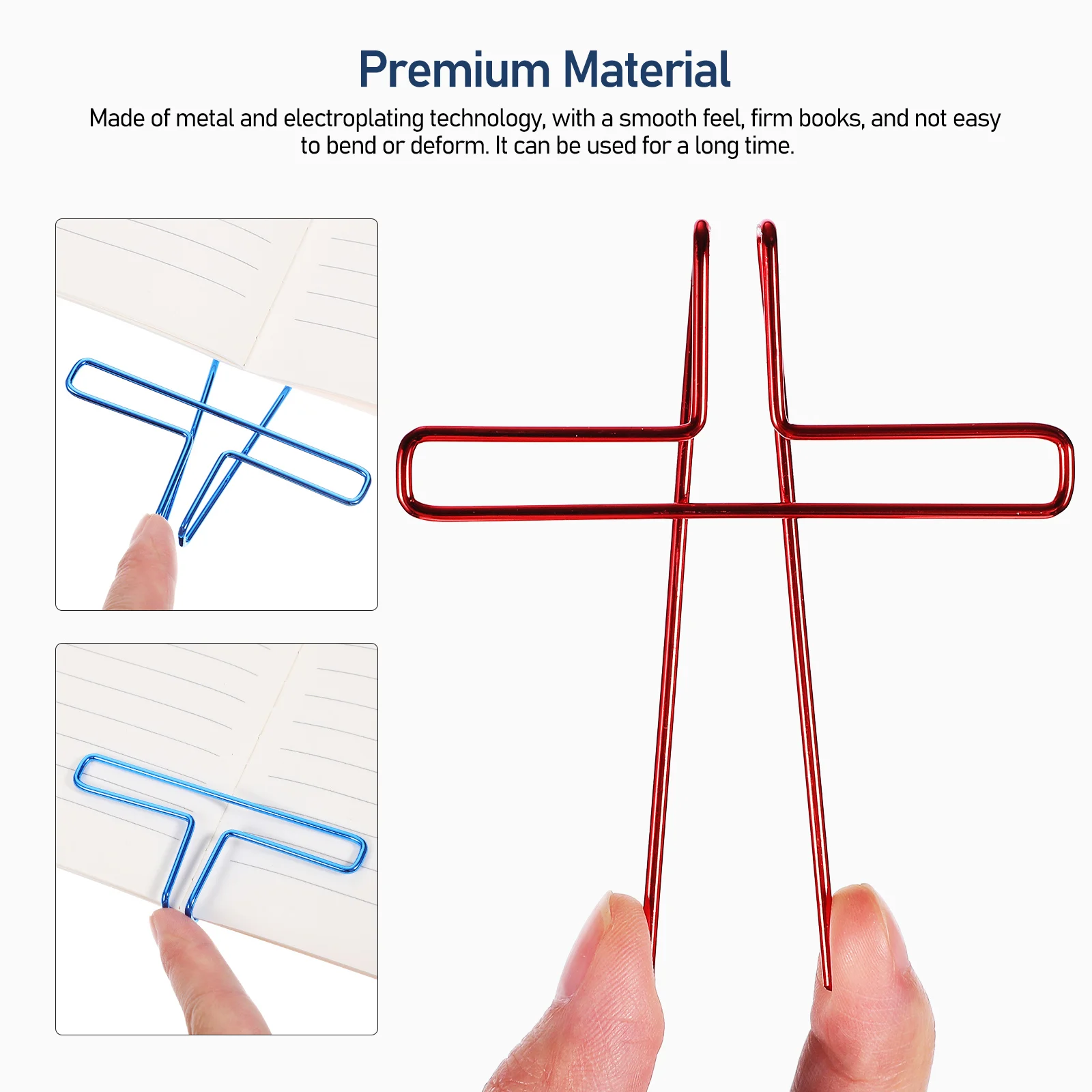 

8Pcs Metal 3D Book Clips Sturdy Page Holder for Reading Hands Free Music Book Clip Decorative Book Accessories