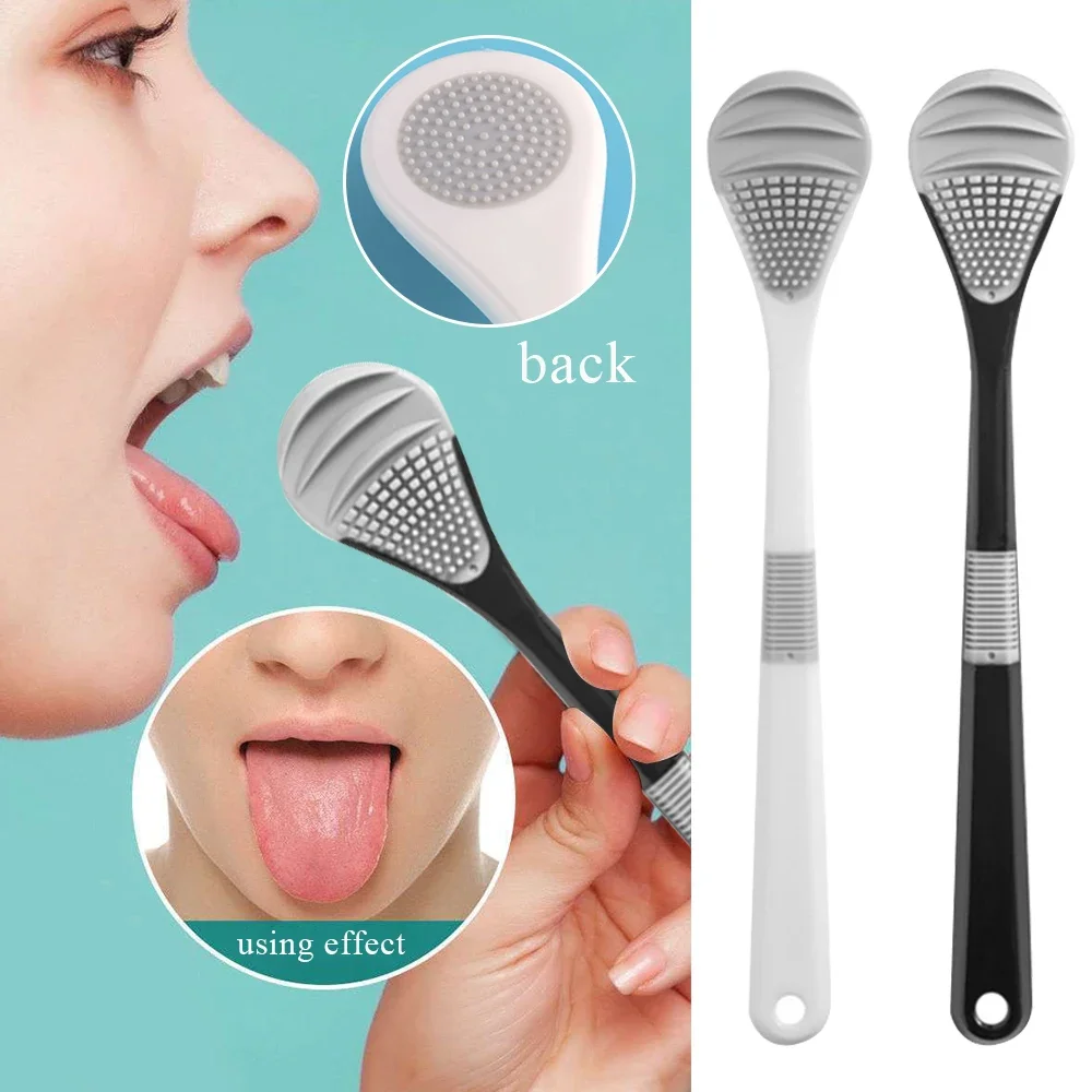 Tongue Cleaner Brush  Silicone Tongue Scraper Food Grade Oral Hygiene Cleaning Tool Fresher Breath Toothbrush Mouth Fresh