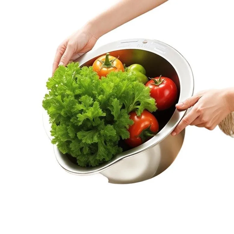 

316 stainless steel drain basket multifunctional rice washing rice sieve fruit plate household kitchen vegetable basin daily din