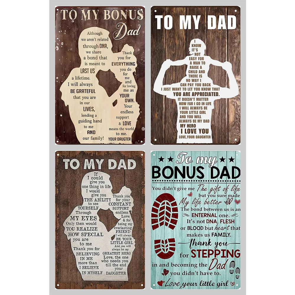 Табличка с гравировкой в металлической рамке для подарка на день отца от дочерей